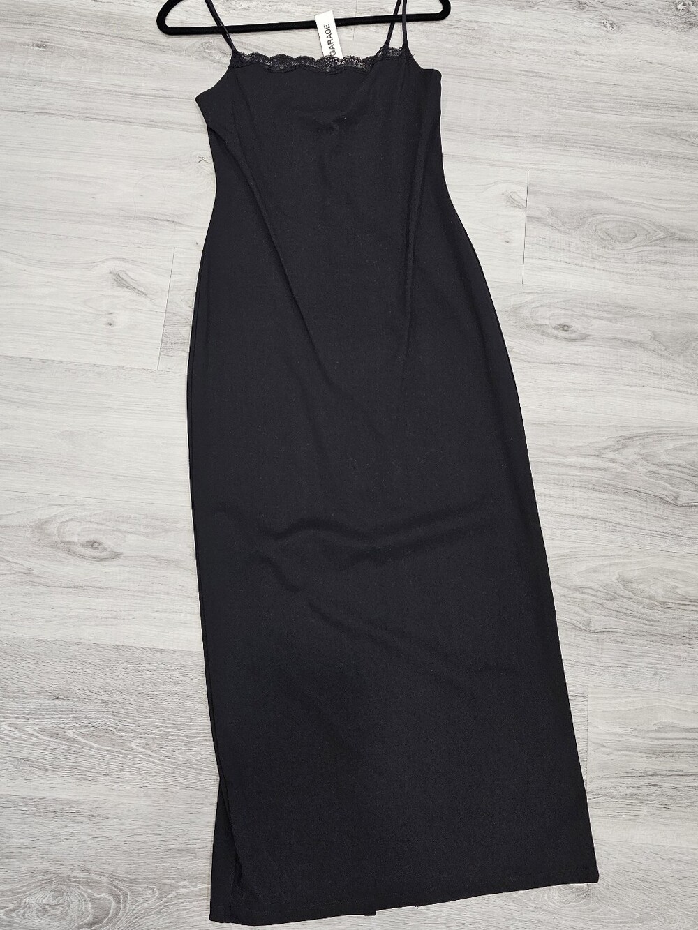 Black Lace-Trim Fitted Slip Dress - Women